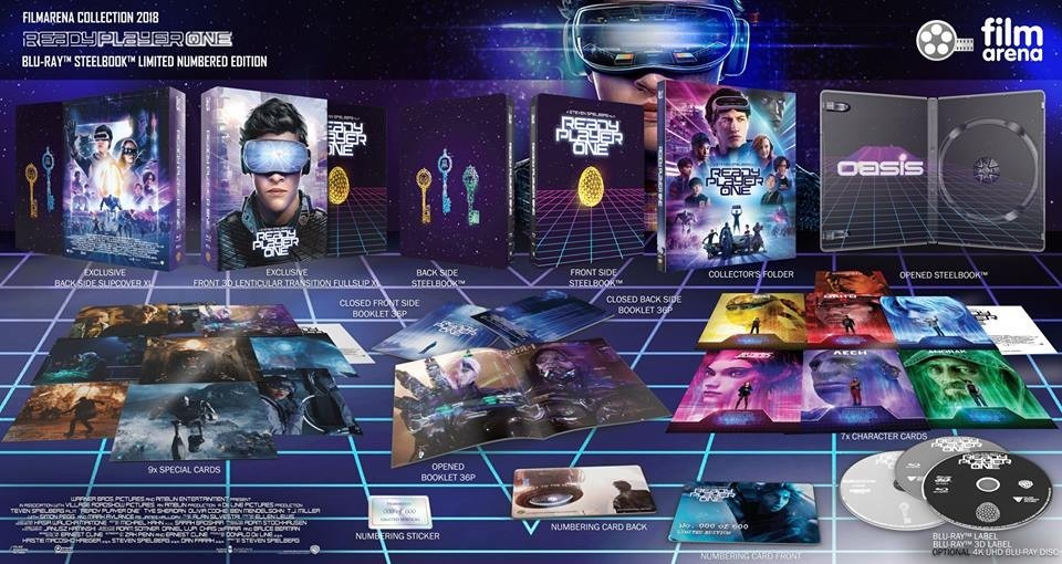 Klicke auf die Grafik für eine vergrößerte Ansicht  Name: CZ - Ready Player One (4K UHD+3D+2D) - Filmarena Collection #109 (Steelbook).jpg Ansichten: 1 Größe: 161,2 KB ID: 3235